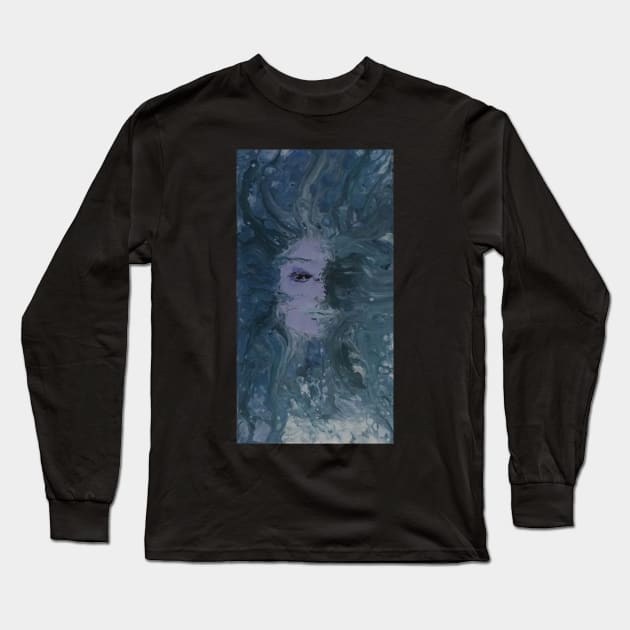 Lady in Blue Long Sleeve T-Shirt by Klssaginaw